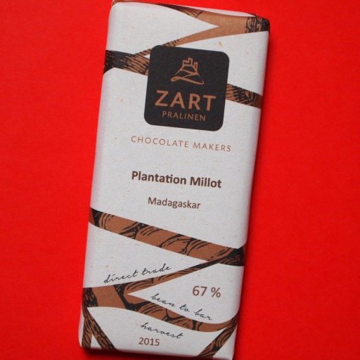 Zart Pralinen Plantation Millot Madagascar 67% harvest 2015