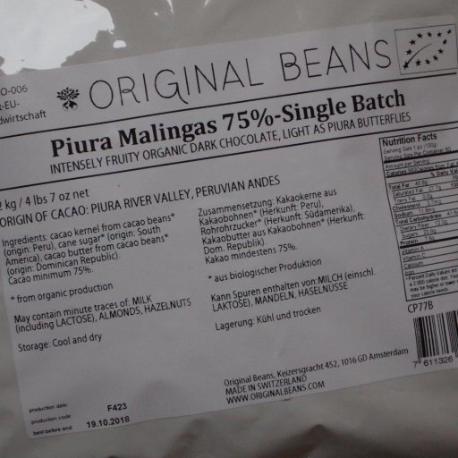 Original Beans Piura Malingas Peru 75% Single Batch
