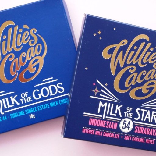 Willie's Cacao Milk of the Gods Rio Caribe and Milk of the Stars Surabaya