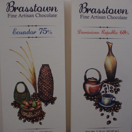 Brasstown Ecuador Manabi 75% and Dominican Republic 68%
