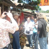 trying some tropical fruits onour way to Tamesis