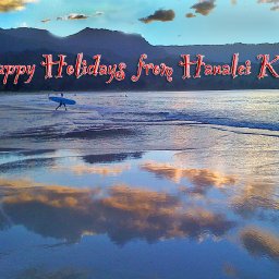 Hanalei sunset surf