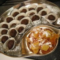 Grand Marnier truffles with candied citrus peels