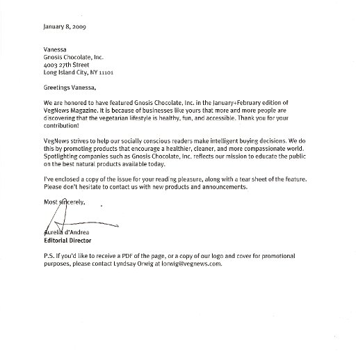 VegNews Letter