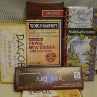 Various natural food store choc bars
