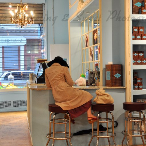 Woman at Chocolate cafe
