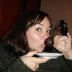 Jill sipping tea