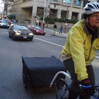 delivering Wingnut Confections in downtown Portland