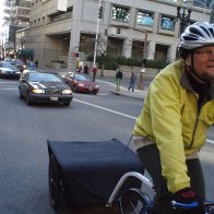 delivering Wingnut Confections in downtown Portland