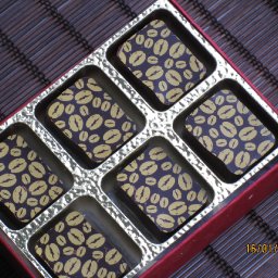 Coffee truffles in a gift box