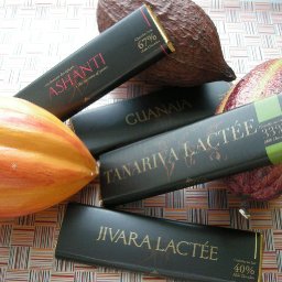 The four chocolates bars.