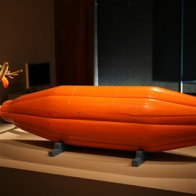 Cacao pod-shaped coffin ca. 1970
