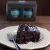 Cake with fudge sauce