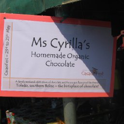 Sign for Ms Cyrilla's Chocolates