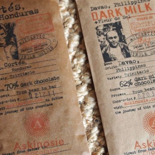 Askinosie: Honduras 70% and Philippines dark milk 62%