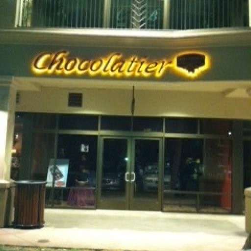 Sweet Paradise Chocolatier nite signage