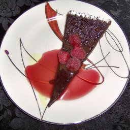 A slice of DJ's Decadent Chocolate Custard Tart by D'Sweets