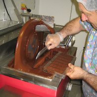 Peter and a chocolate wheel