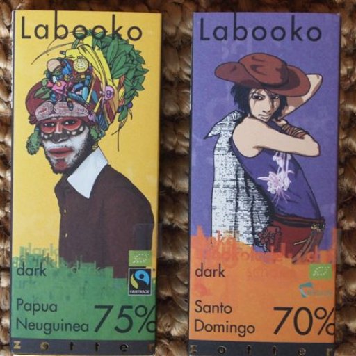 Zotter Labooko Papua New Guinea 75% and Santo Domingo 70%