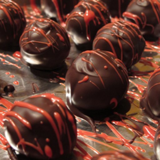 Raspberry truffle tray