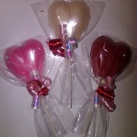 Pearlized Puffy Heart Lollipops