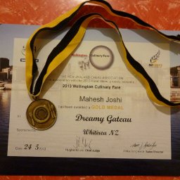 my certificate for pastry competition