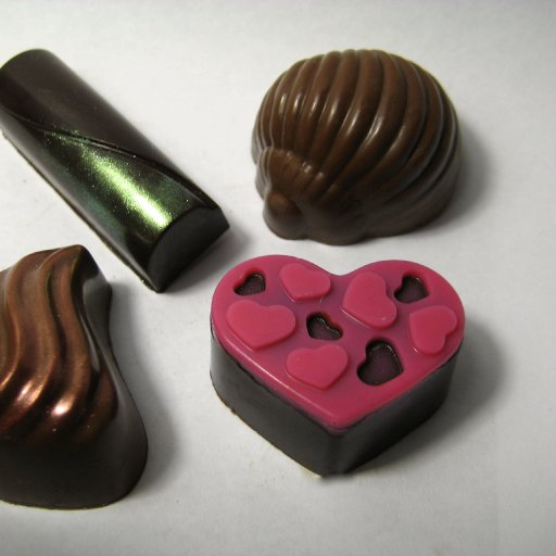 Coconut & Lime, Hazelnut Praline, Caramel Swirl, Strawberry Heart