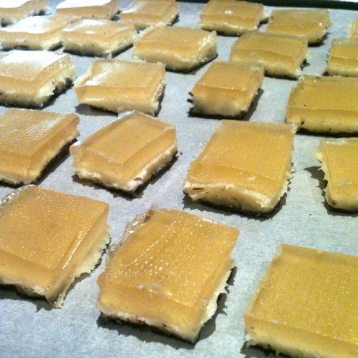 coconut ganache with lime jelly