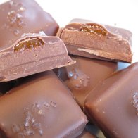Dipped apricot butter ganache