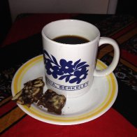 Cafe Touba and a slice of chocolate