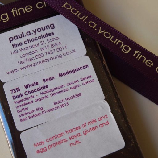 Paul A Young's whole bean bar 73%