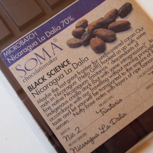 Soma Nicaragua La Dalia 70%. Trinitario beans